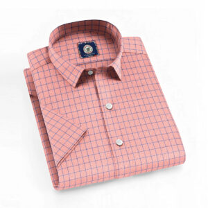 LB Sport Men’s Slim Fit Casual Short Sleeve Check Shirt