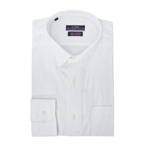 Le Bond Purple Club White Men’s Slim Fit Formal Wear Long Sleeve Shirt