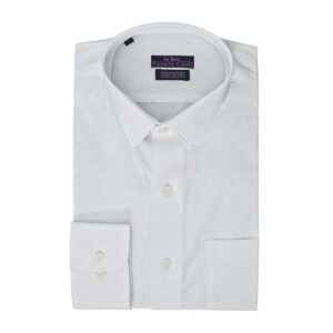 Le Bond Purple Club White Men’s Slim Fit Formal Wear Long Sleeve Shirt