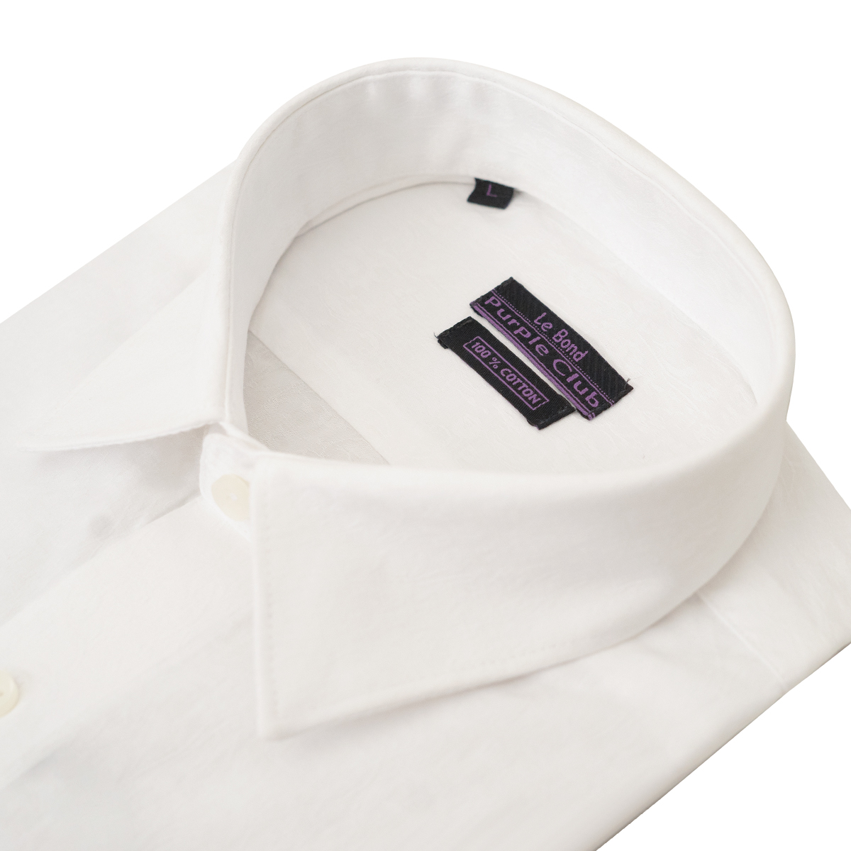 Le Bond Purple Club White Men’s Slim Fit Formal Wear Long Sleeve Shirt - Image 2