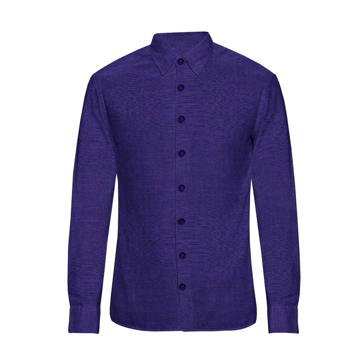 LB Fashion Blue Men’s Slim Fit Casual Long Sleeve Shirt - Image 2