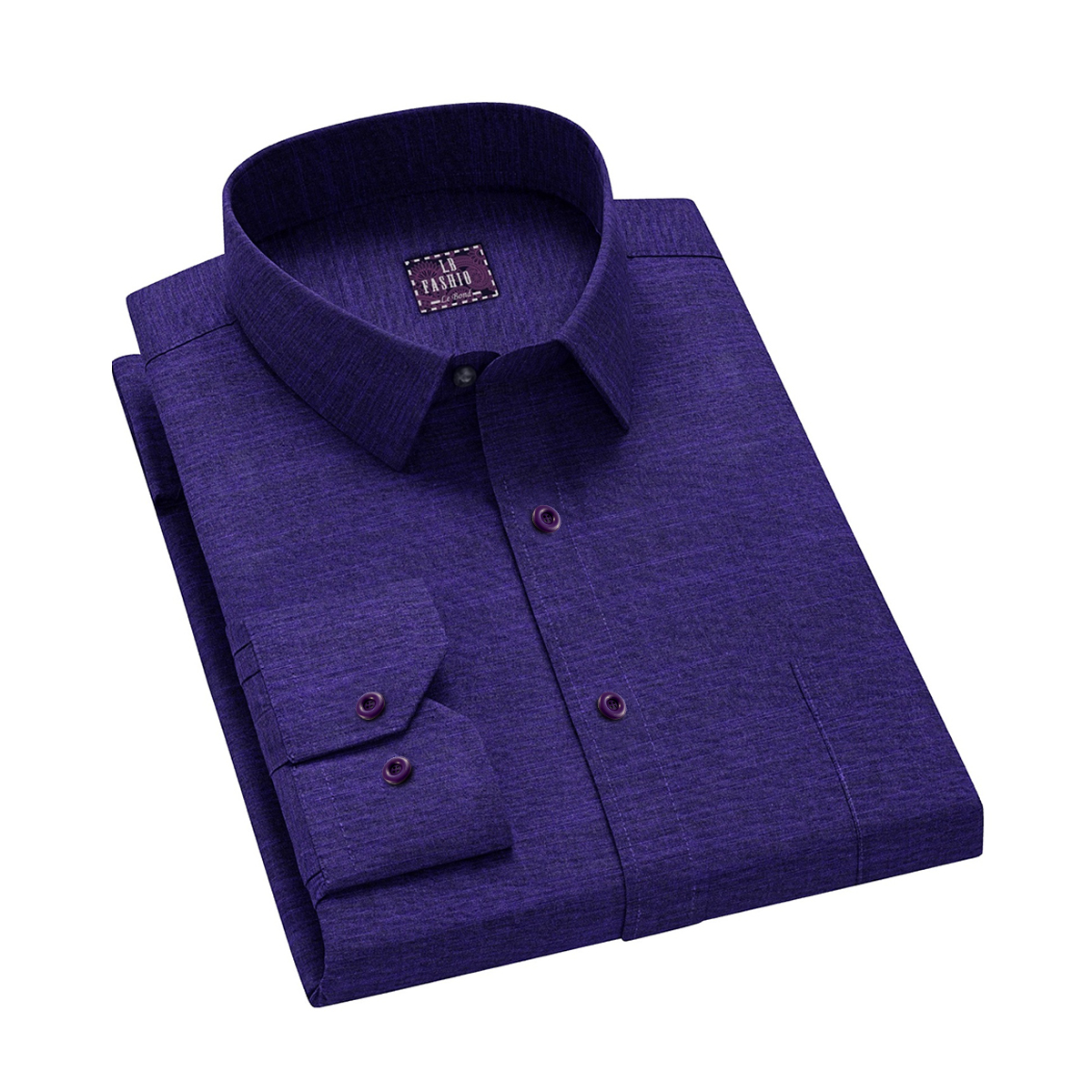 LB Fashion Blue Men’s Slim Fit Casual Long Sleeve Shirt