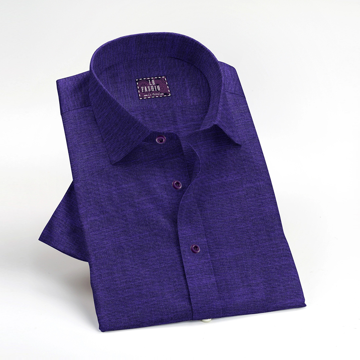 LB Fashion Blue Men’s Slim Fit Casual Long Sleeve Shirt - Image 3