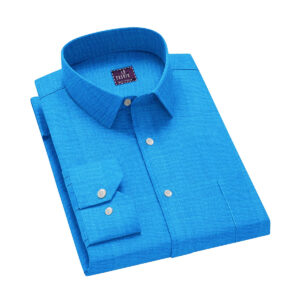 LB Fashion Blue Men’s Slim Fit Casual Long Sleeve Shirt