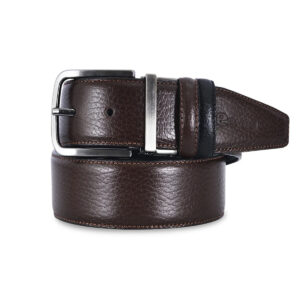 Envoy Luxury Full-Grain Leather Double Side Formal Black And Brown Belt With Embossed Logo