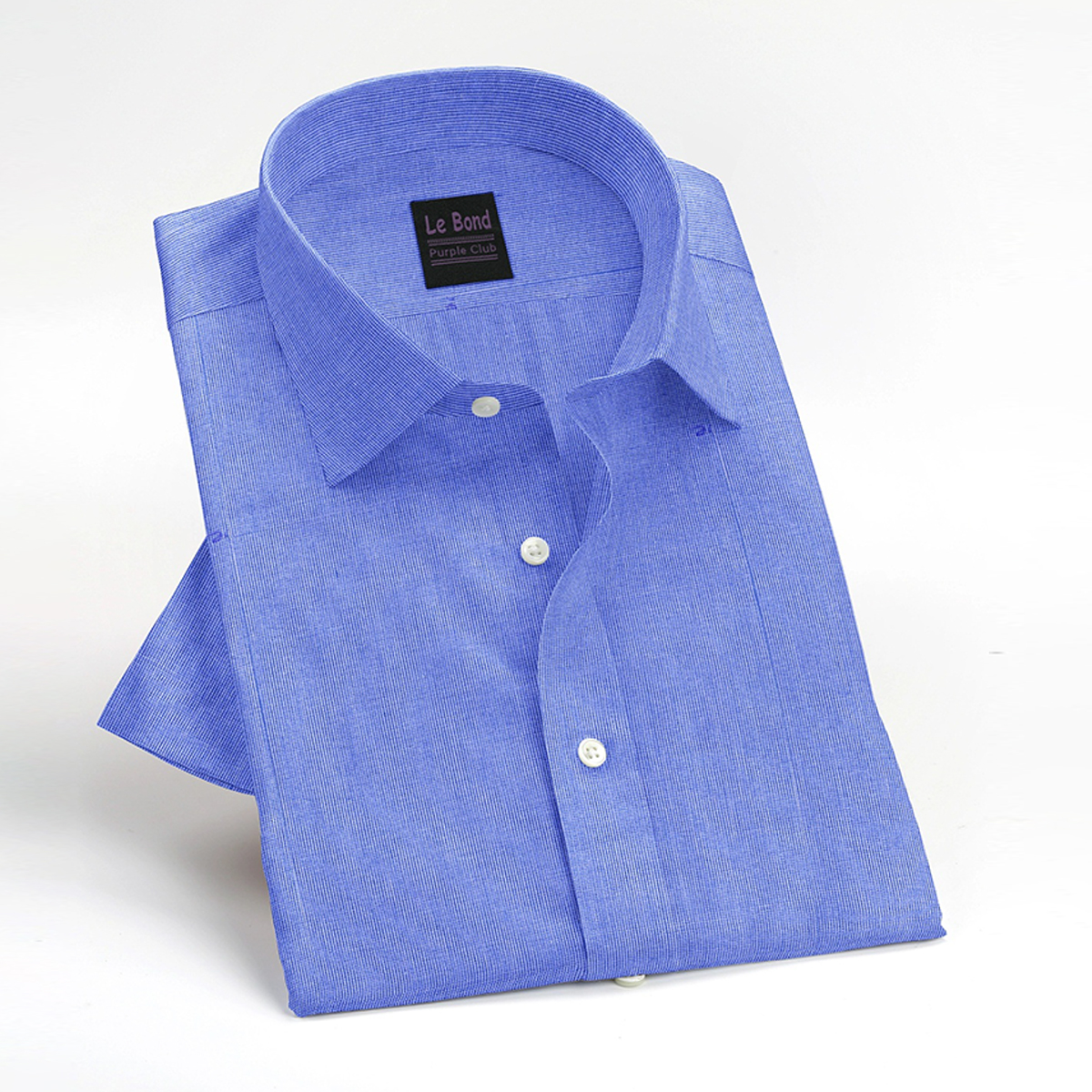 Le Bond Purple Club Blue Slim Fit Formal Filafil Shirt - Image 2