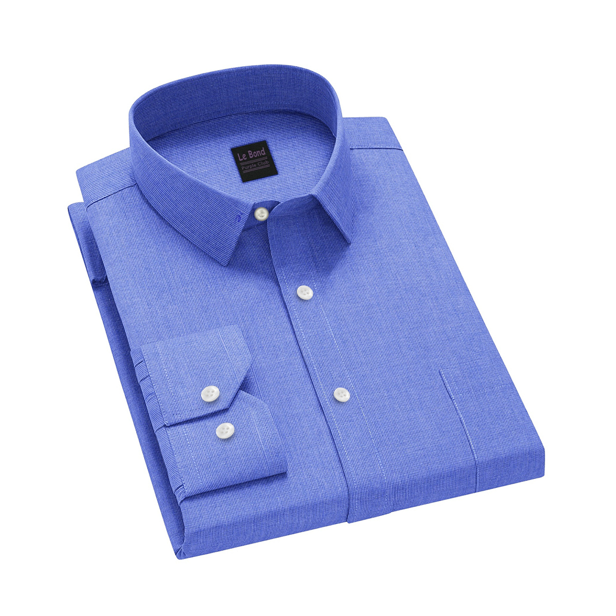 Le Bond Purple Club Blue Slim Fit Formal Filafil Shirt