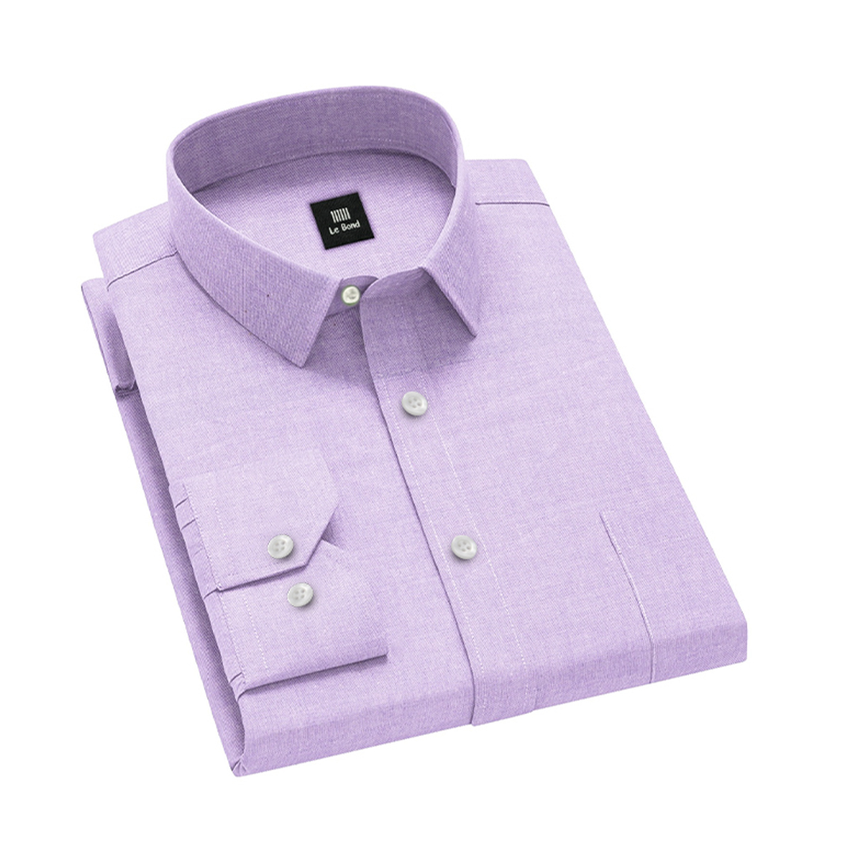 Le Bond Designer Wear Elegance Light Purple Regular Fit Oxford Formal Shirt