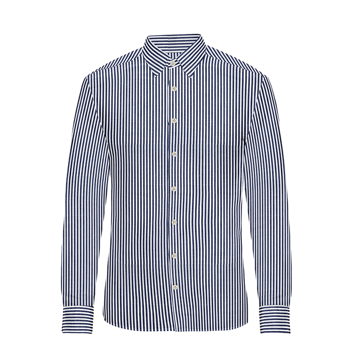 Le Bond Gold Line Grey White Striped Shirt Tailor Fit Long Sleeve Men’s Shirt - Image 2