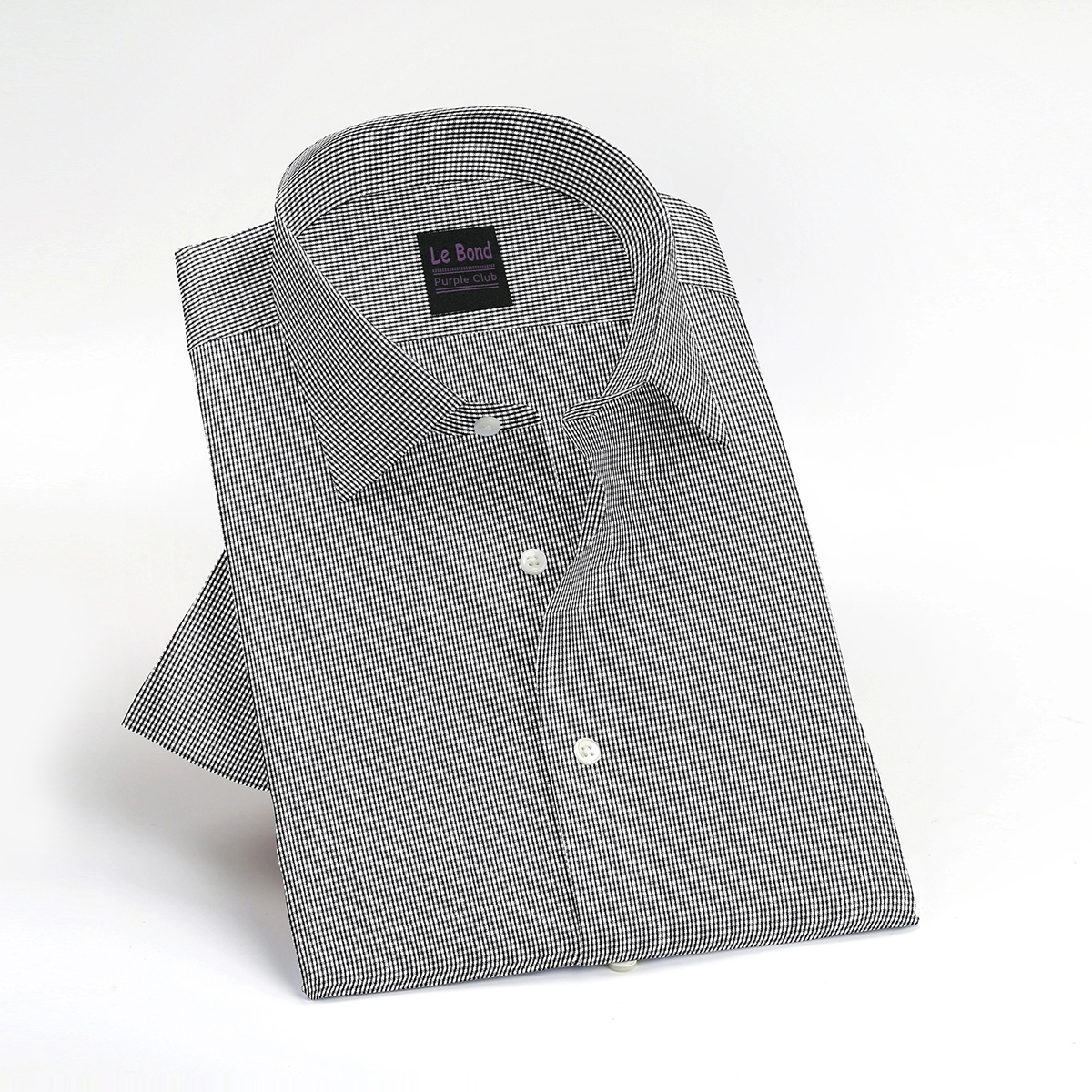 Le Bond Purple Club Black Men’s Slim Fit Formal Wear Long Sleeve Shirt - Image 3
