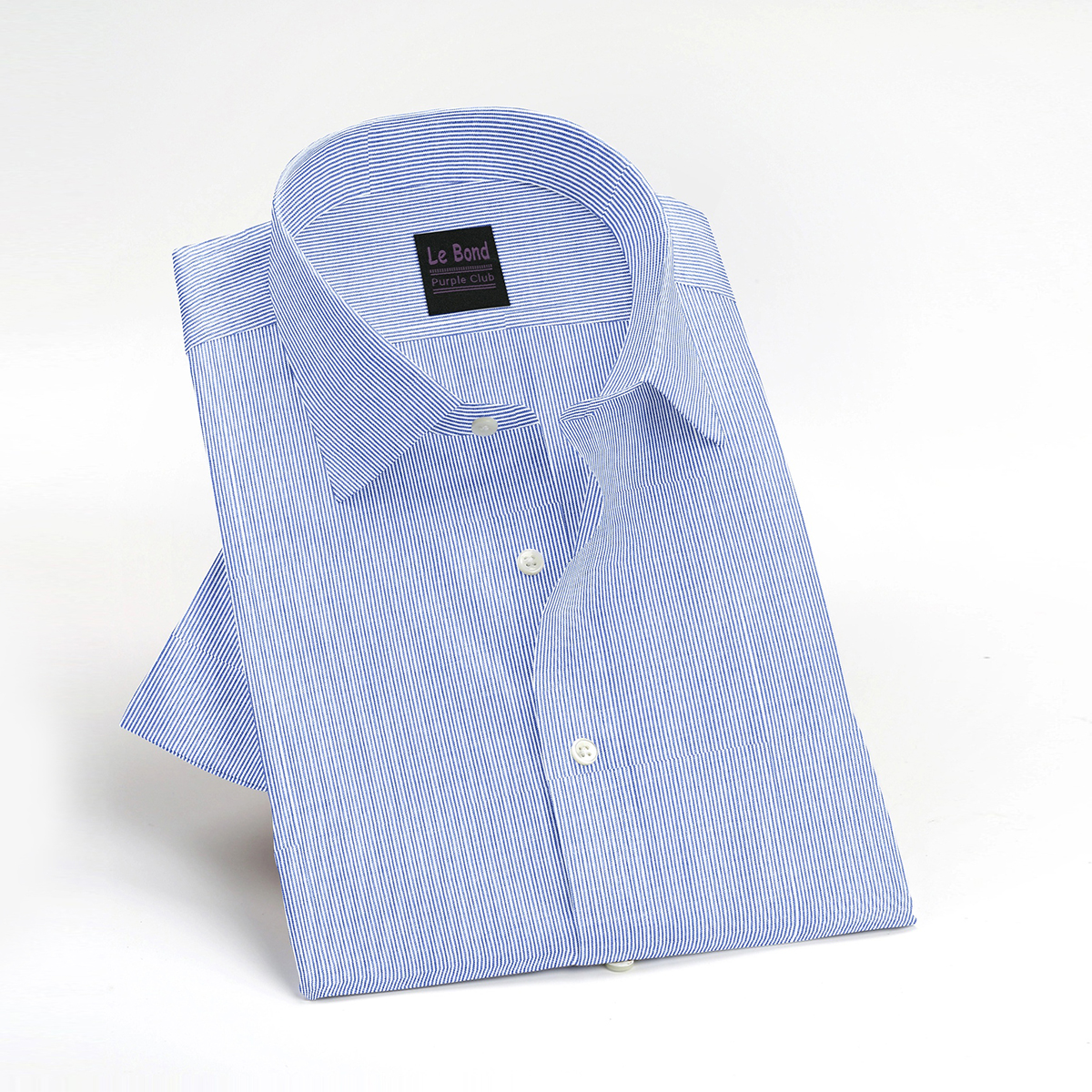 Le Bond Purple Club Blue Men’s Slim Fit Formal Wear Long Sleeve Shirt - Image 3