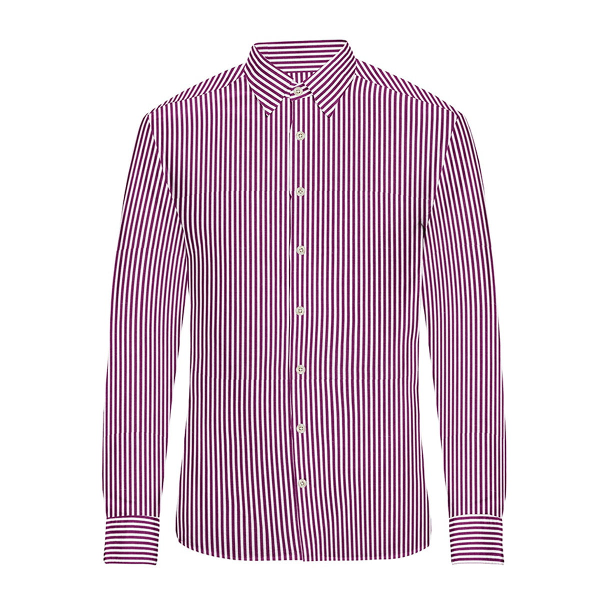 LB Sport Purple Stripe Men's Slim Fit Casual Long Sleeve Shirt - Image 2