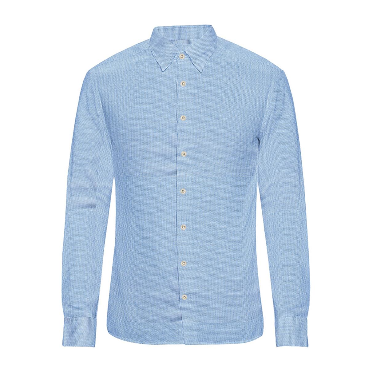 Le Bond Gold Line Blue Men’s Tailor Fit Formal Wear Long Sleeve Shirt - Image 2