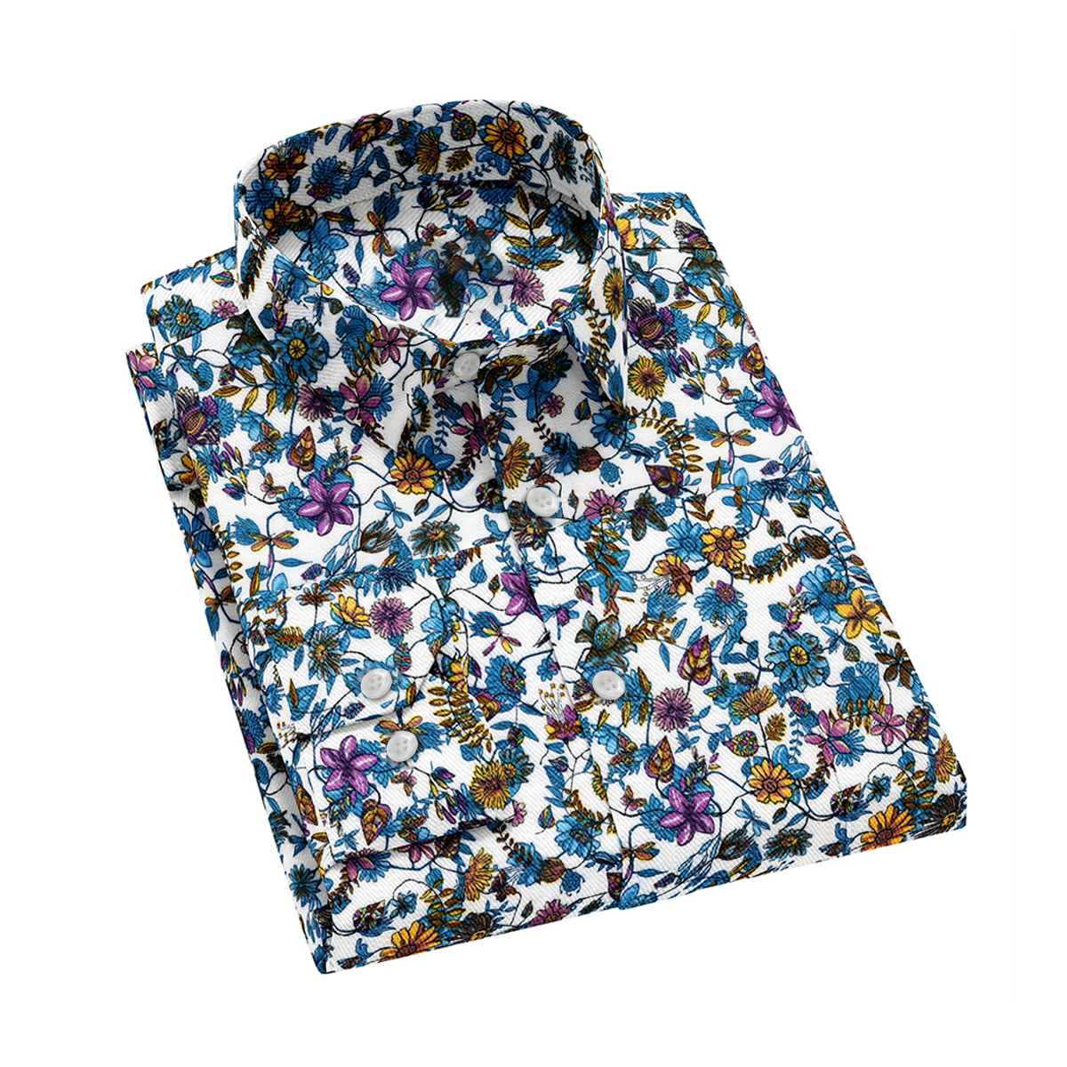 FH Floral Tailor Fit Long Sleeve Men's Casual Shirt