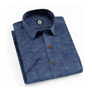 LB Sport Blue Men’s Slim Fit Casual Short Sleeve Shirt