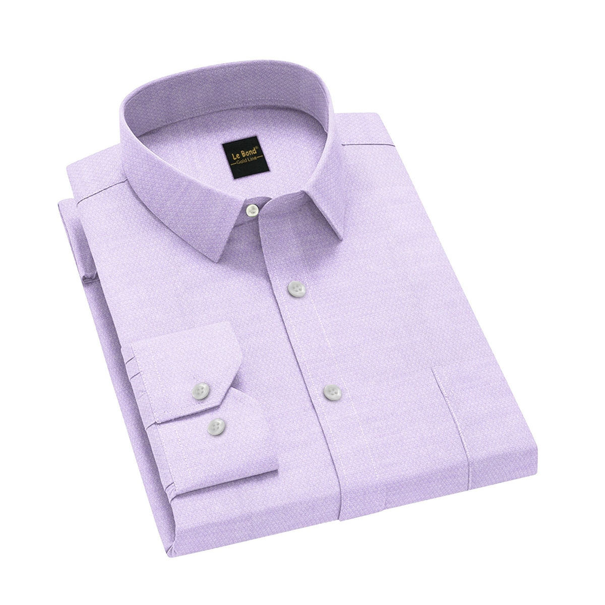 Le Bond Gold Line Purple Men’s Tailor Fit Formal Wear Long Sleeve Shirt