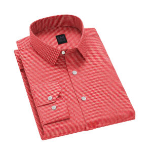 Le Bond Purple Club Red Men’s Slim Fit Formal Wear Long Sleeve Shirt