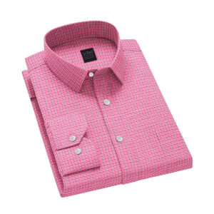Le Bond Purple Club Pink Men’s Slim Fit Formal Wear Long Sleeve Shirt