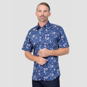 Envoy Italy Men’s Casual Party Wear Floral Shirt Short Sleeve