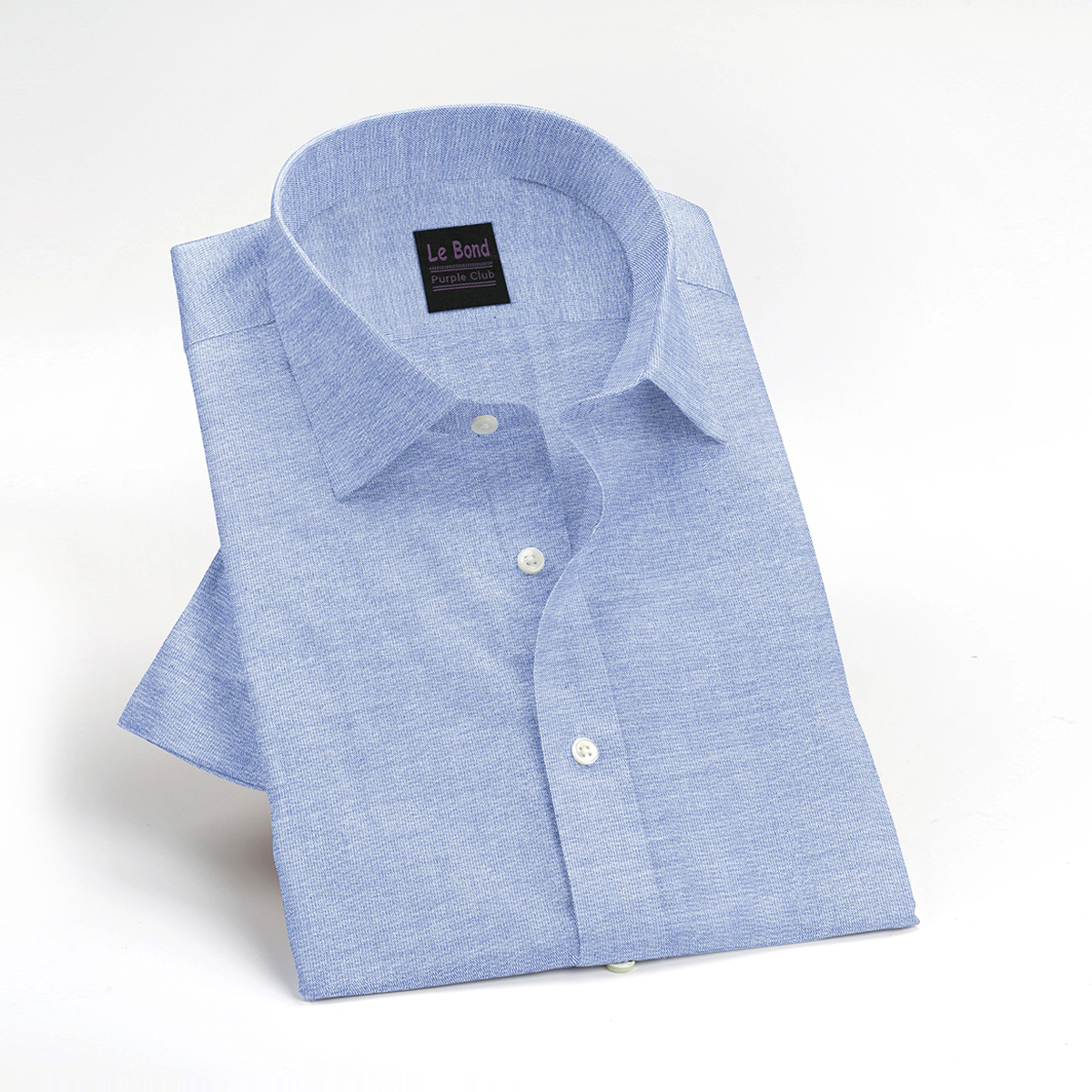 Le Bond Purple Club Blue Men’s Slim Fit Formal Wear Long Sleeve Shirt - Image 3