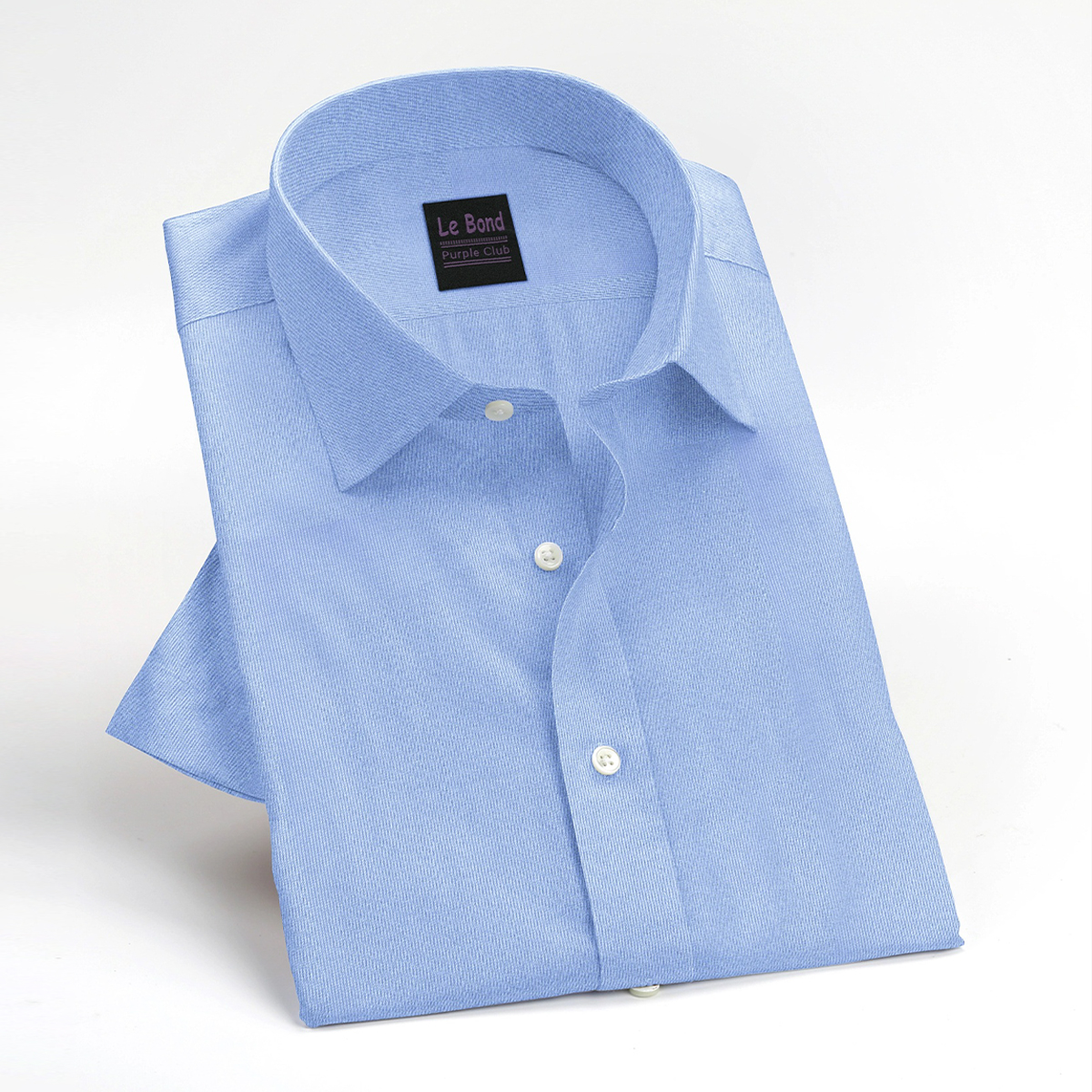 Le Bond Purple Club Blue Slim Fit Long Sleeve Men’s Shirt - Image 3