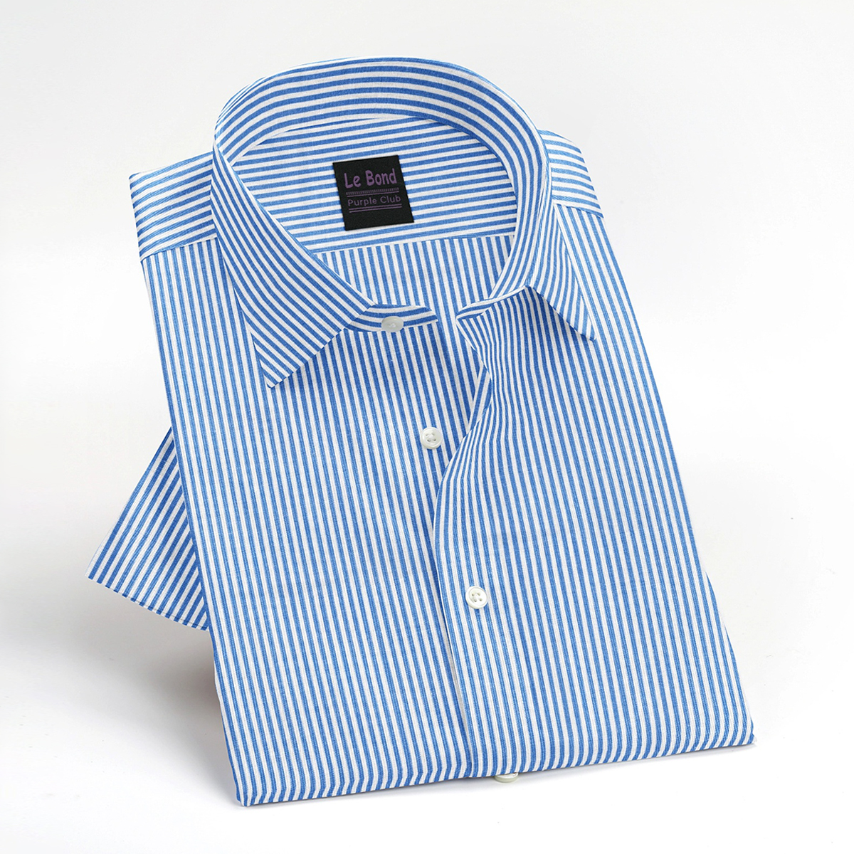 Le Bond Purple Club Blue Slim Fit Long Sleeve Men’s Shirt - Image 3