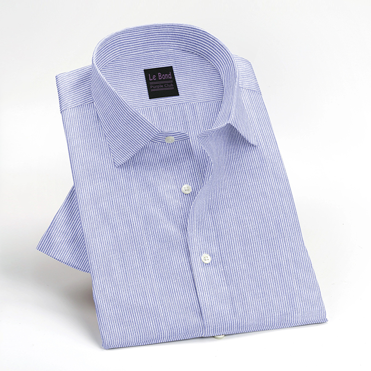 Le Bond Purple Club Blue Slim Fit Long Sleeve Men’s Shirt - Image 3