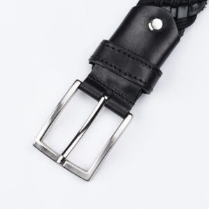 FH Men's Casual Full Grain Leather Black Belt