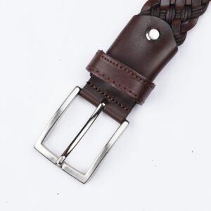 FH Men's Casual Full Grain Leather Brown Belt