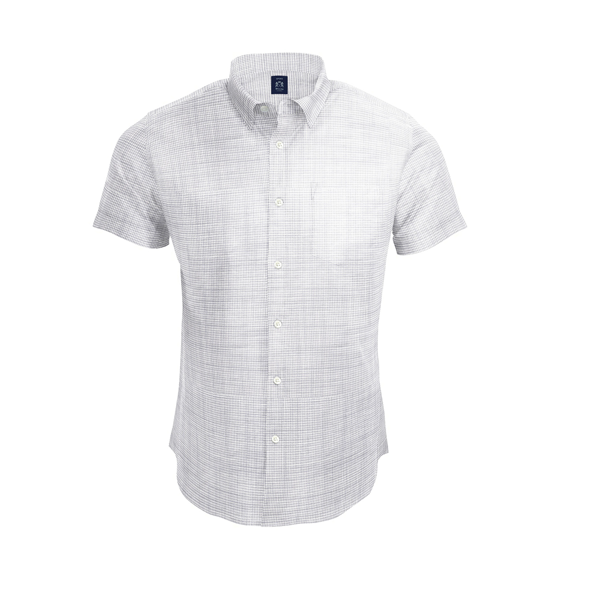 Envoy Sport Grey Tailor-Fit Short Sleeve Men’s Shirt - Image 3