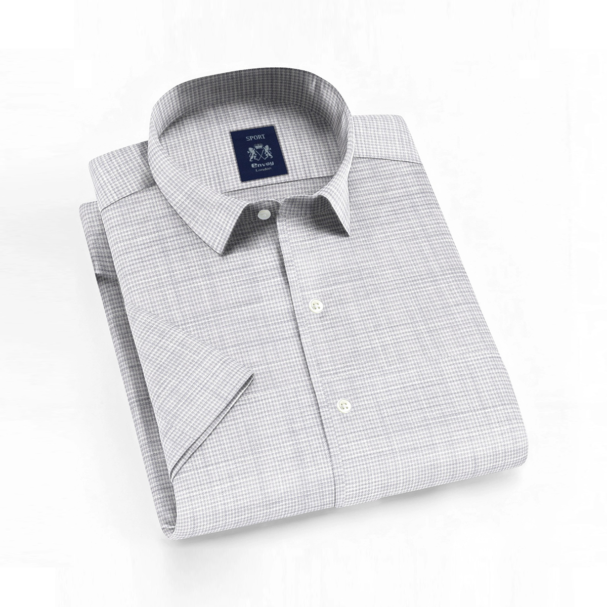 Envoy Sport Grey Tailor-Fit Short Sleeve Men’s Shirt