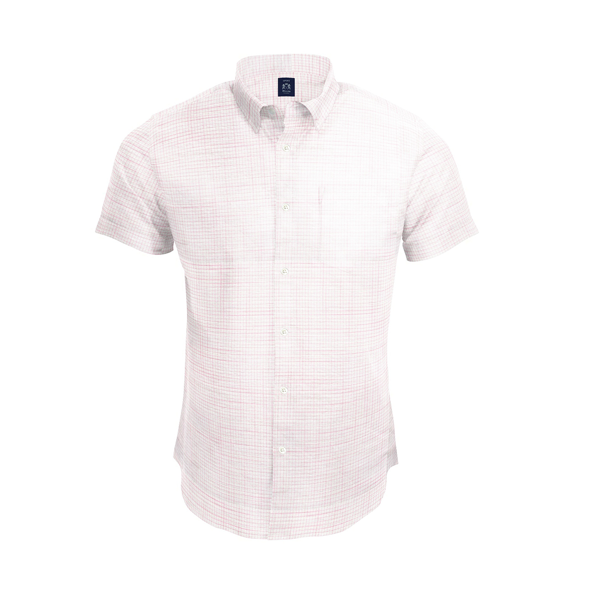 Envoy Sport Light Pink Tailor-Fit Short Sleeve Men’s Shirt - Image 3