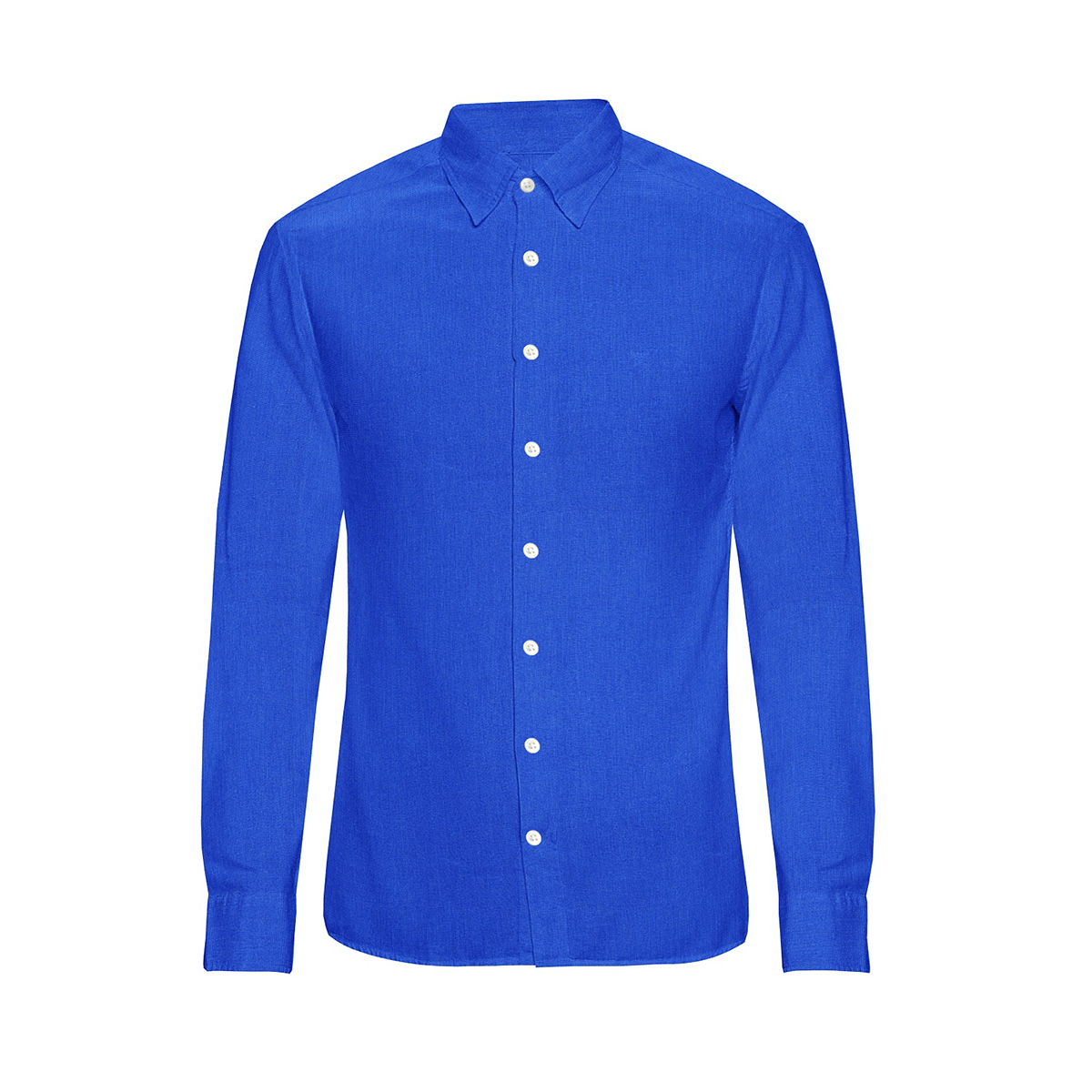 LB Fashion Blue Slim Fit Long Sleeve Men’s Shirt - Image 3