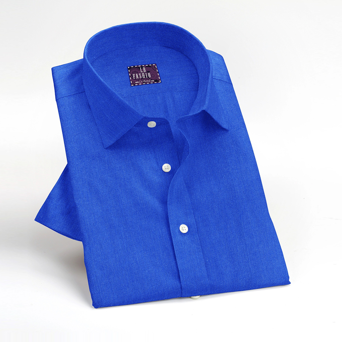 LB Fashion Blue Slim Fit Long Sleeve Men’s Shirt - Image 2