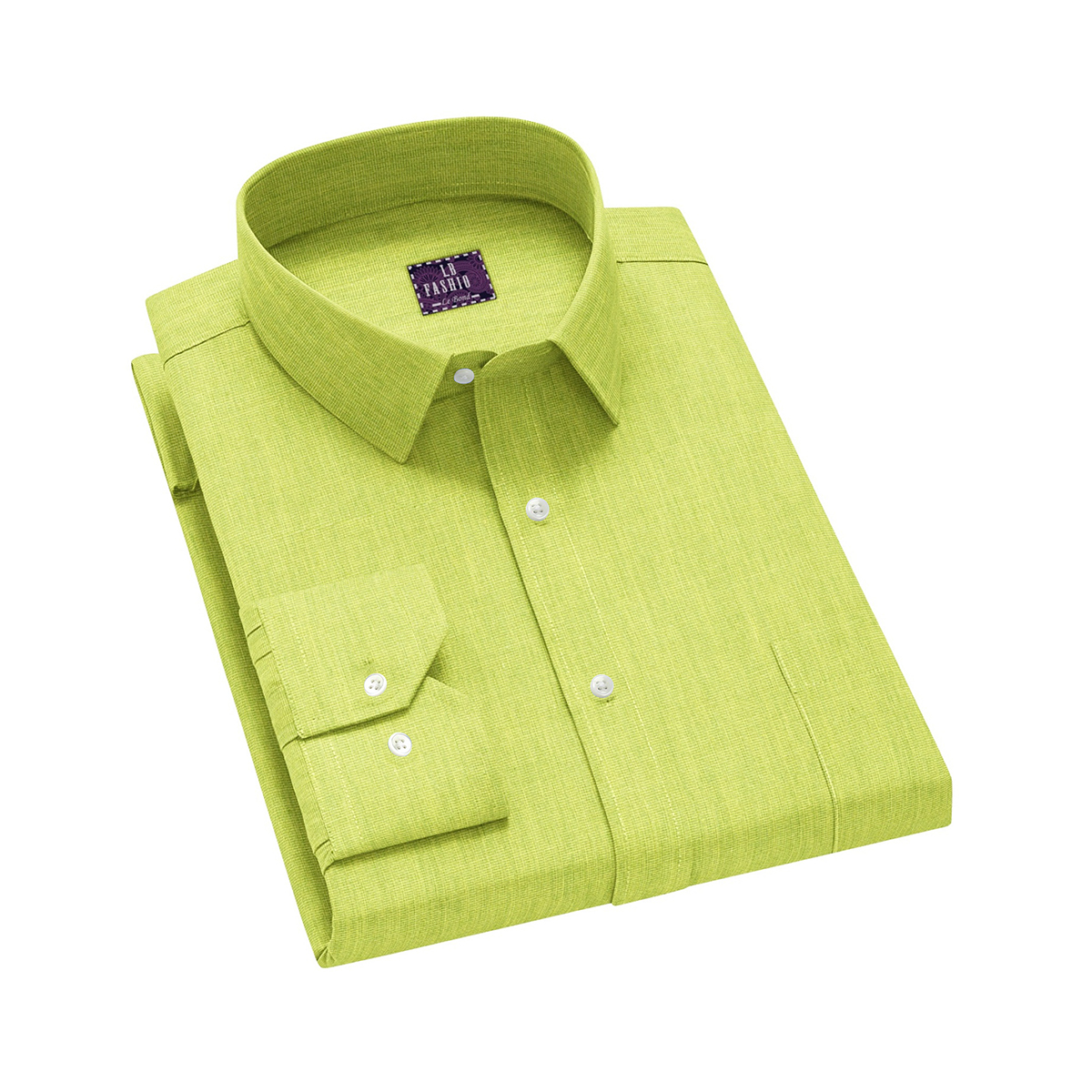 LB Fashion Green Slim Fit Long Sleeve Men’s Shirt