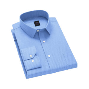 Le Bond Purple Club Blue Slim Fit Long Sleeve Men’s Shirt
