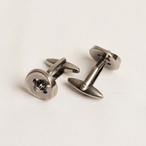 Le Bond Designer Wear Men's Nickel-Plated Silver Cufflinks