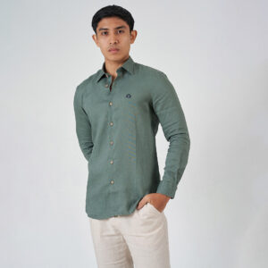 Envoy Men's Linen Green Shirt`