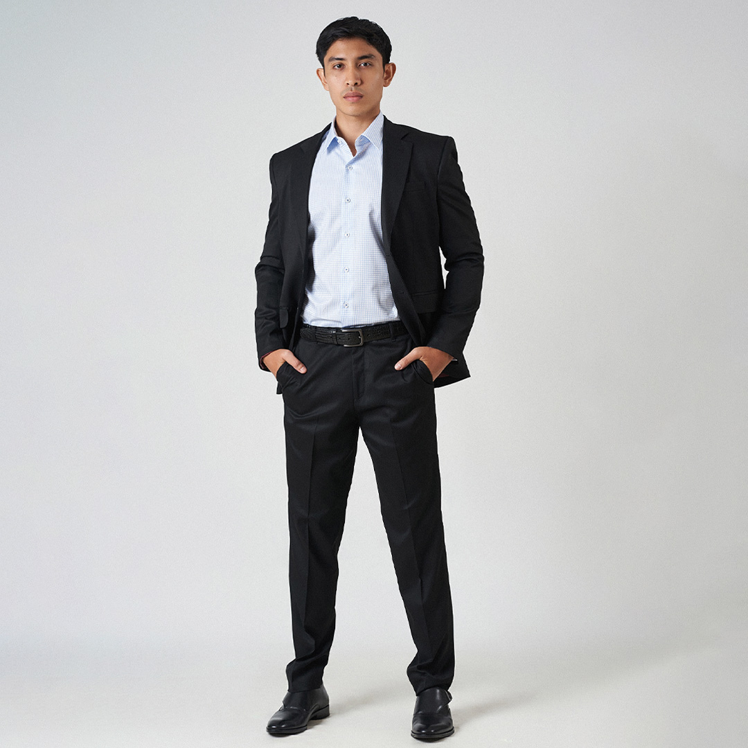 Le Bond Designer Wear Dark Blue Men’s Regular Fit Suit - Image 2