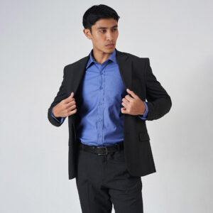 Le Bond Purple Club Men’s Charcoal Grey Slim Fit Suit