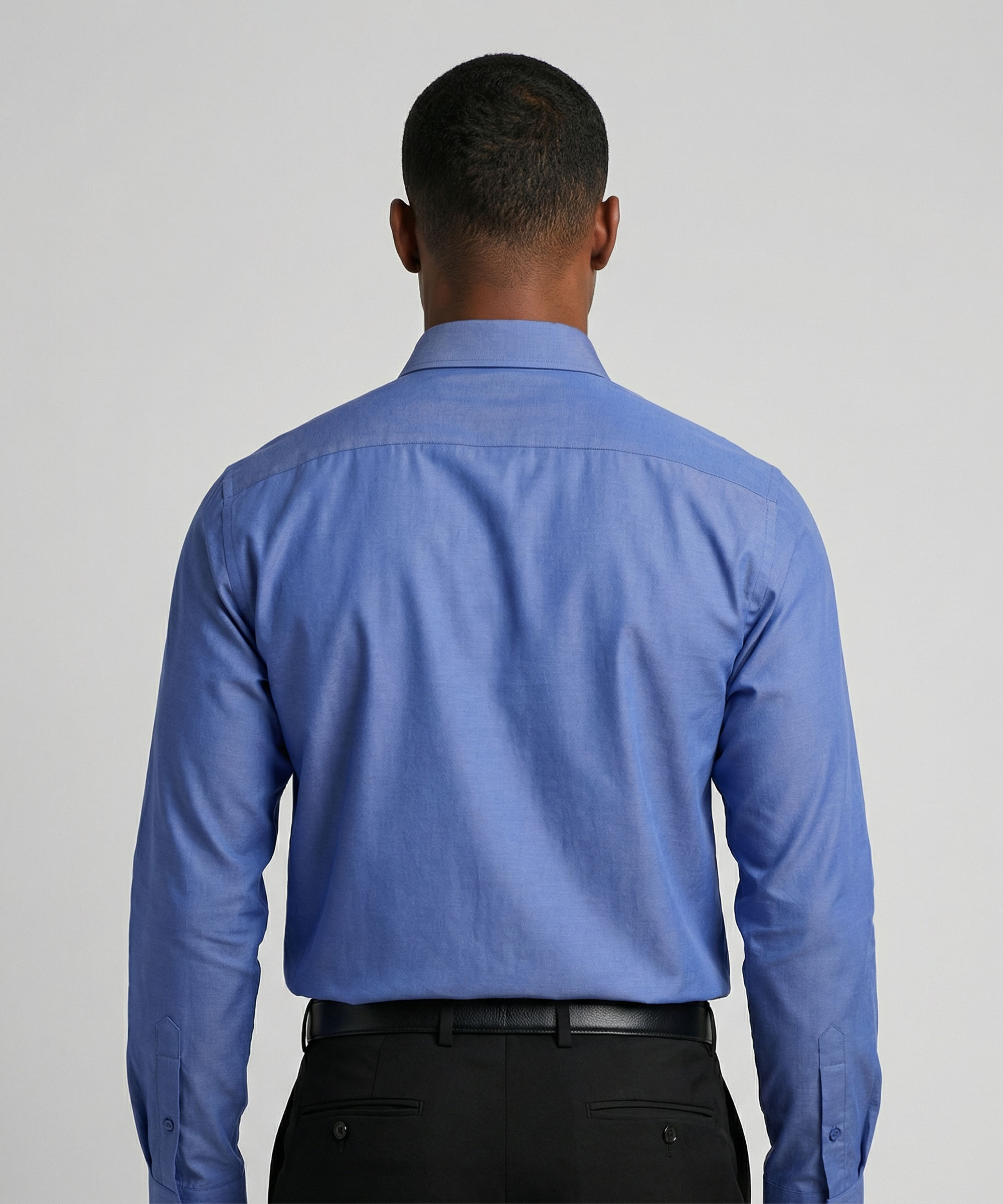 Le Bond Purple Club Dark Blue Slim Fit Long Sleeve Men’s Shirt - Image 3