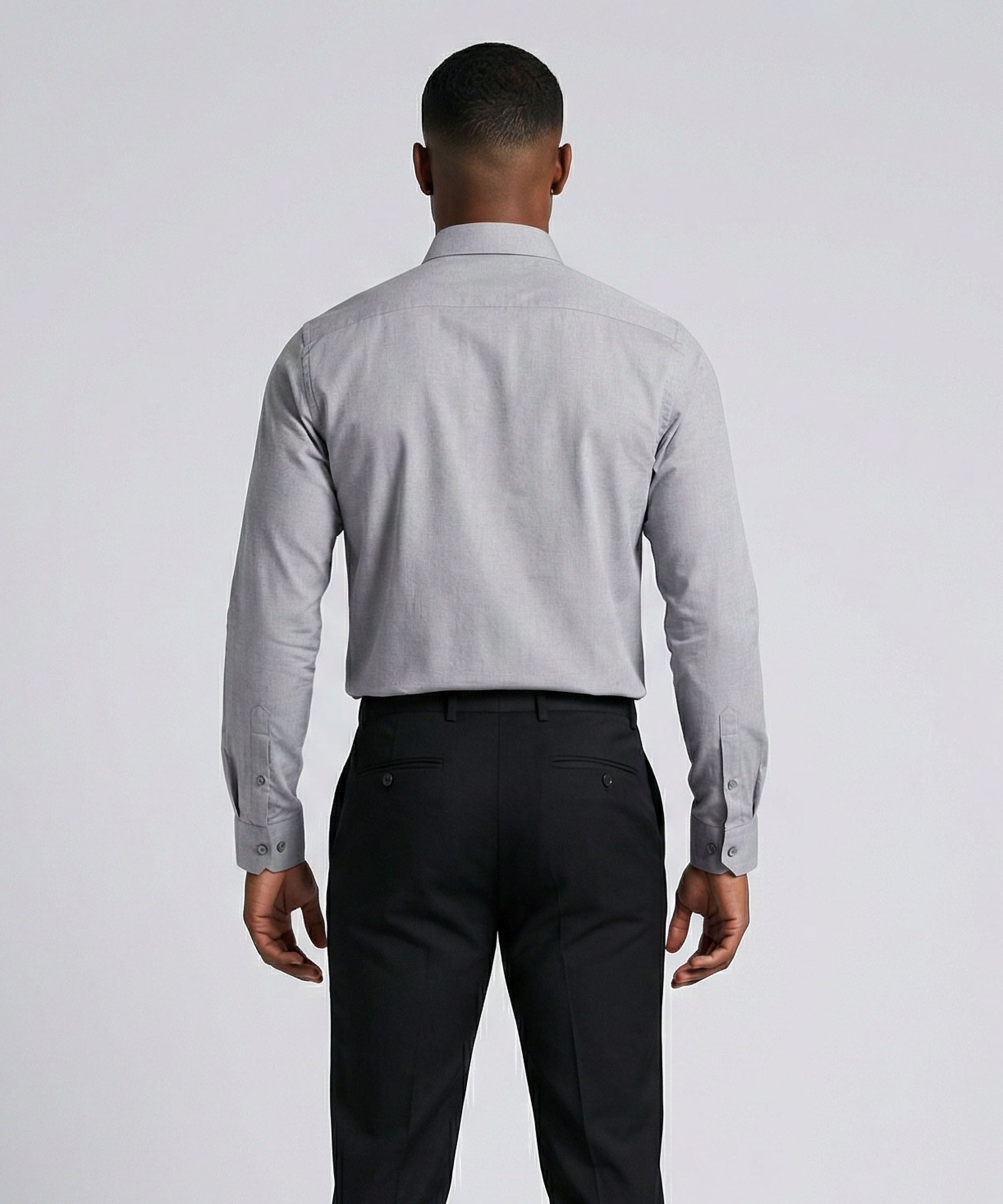Le Bond Purple Club Grey Slim Fit Long Sleeve Men’s Shirt - Image 3
