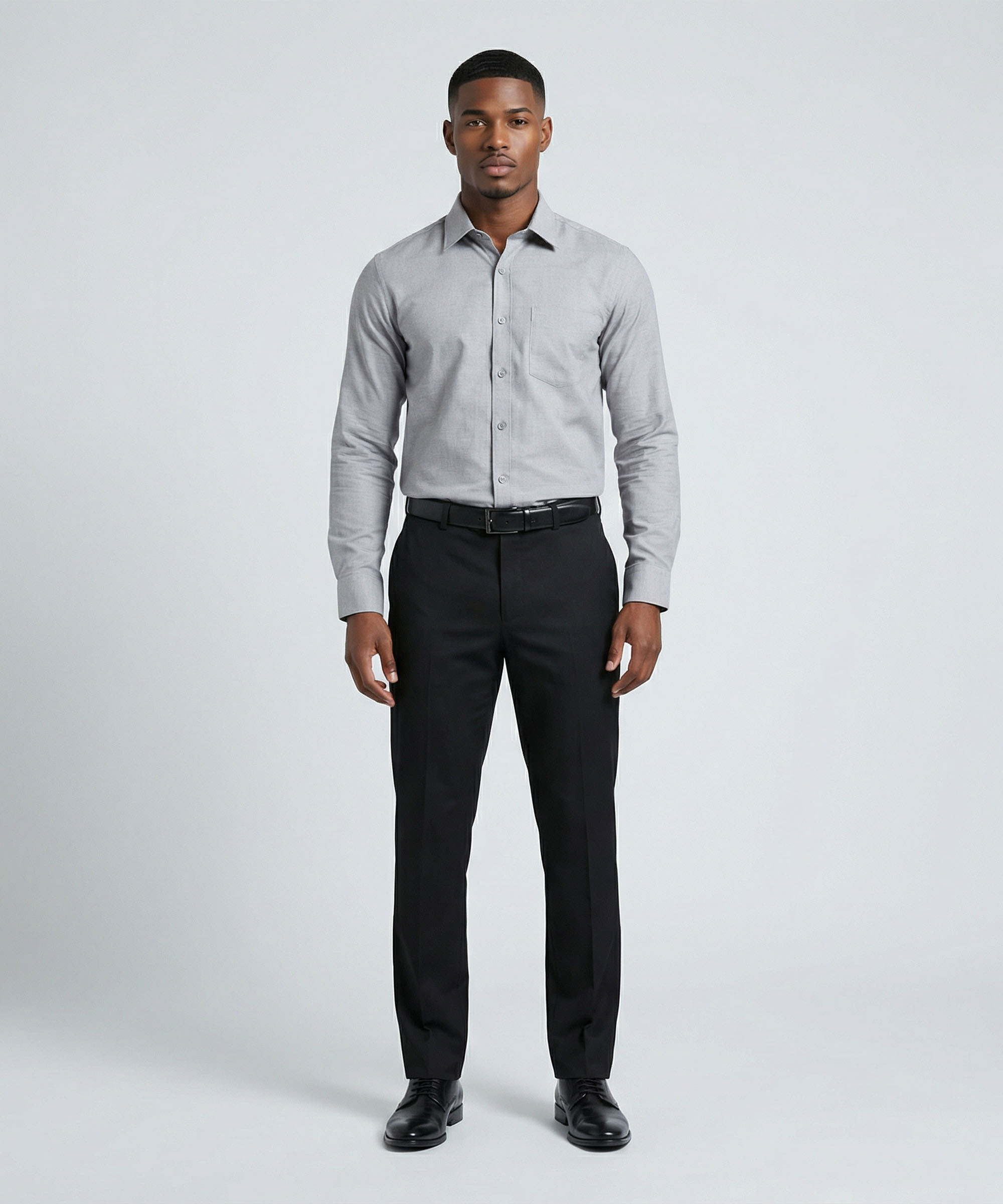Le Bond Purple Club Grey Slim Fit Long Sleeve Men’s Shirt - Image 2