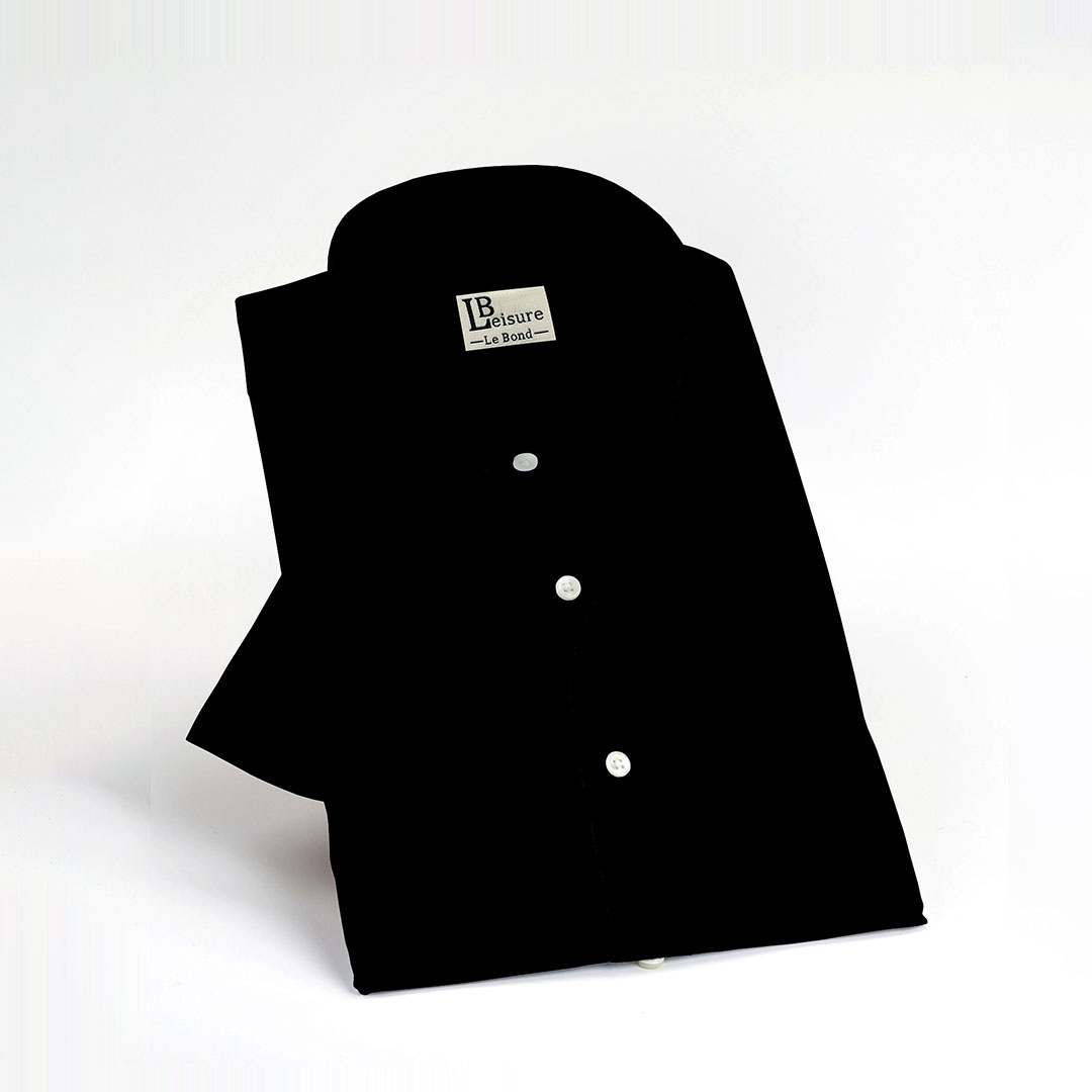 LB Leisure Men’s Black Regular Fit Short Sleeve Shirt - Image 2