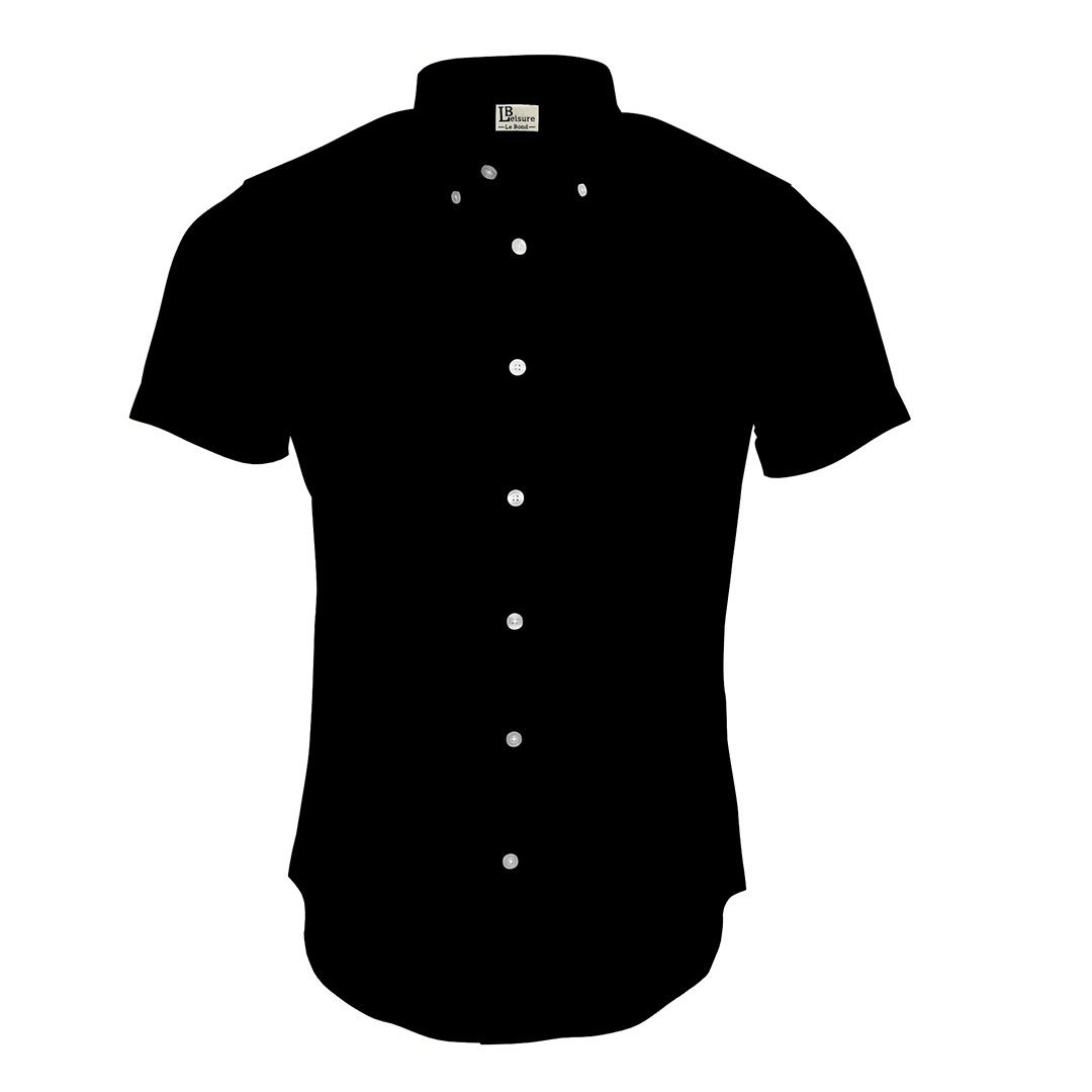 LB Leisure Men’s Black Regular Fit Short Sleeve Shirt - Image 3