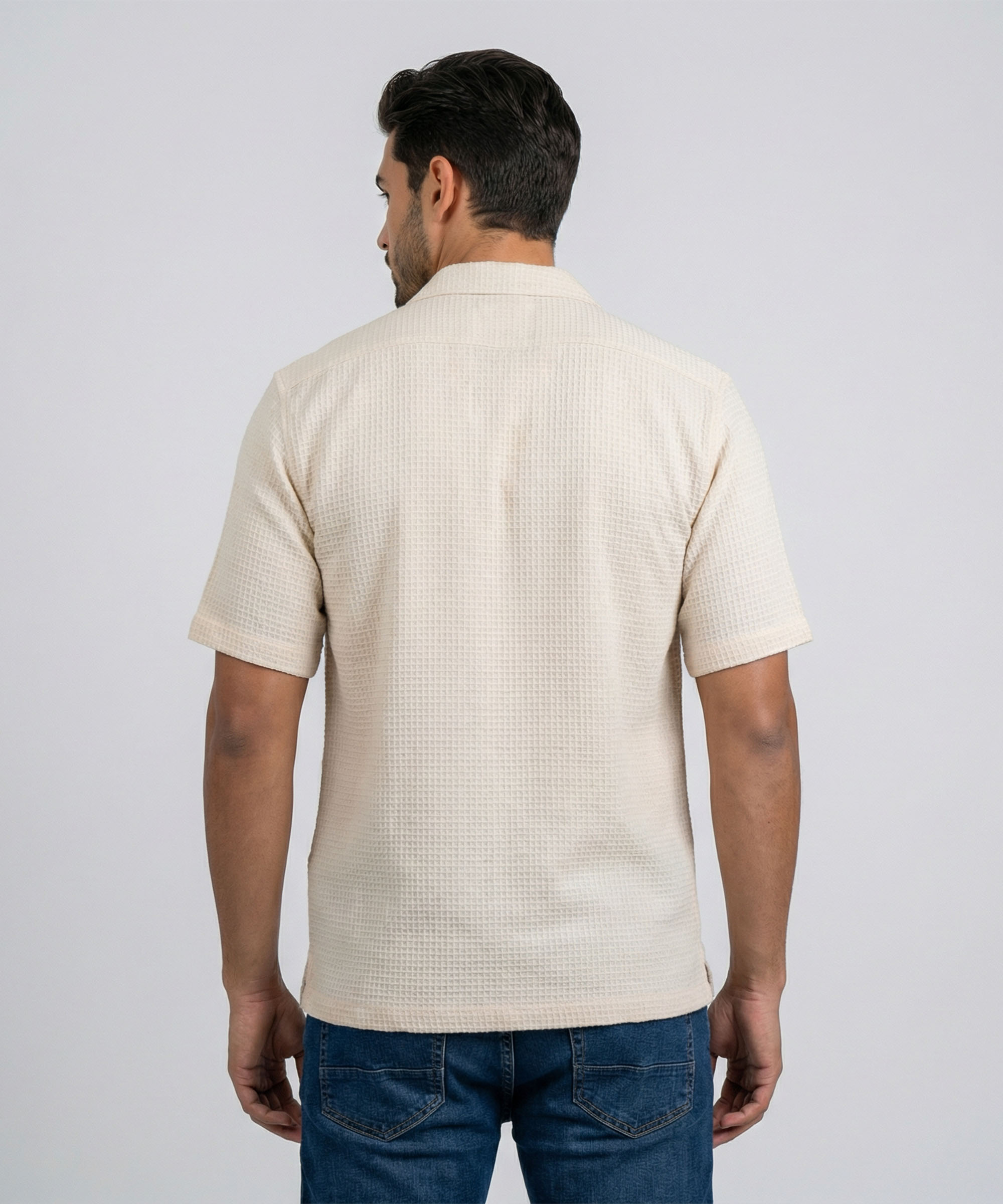 Envoy Sport Men’s Cream Tailor Fit Shirt - Image 3