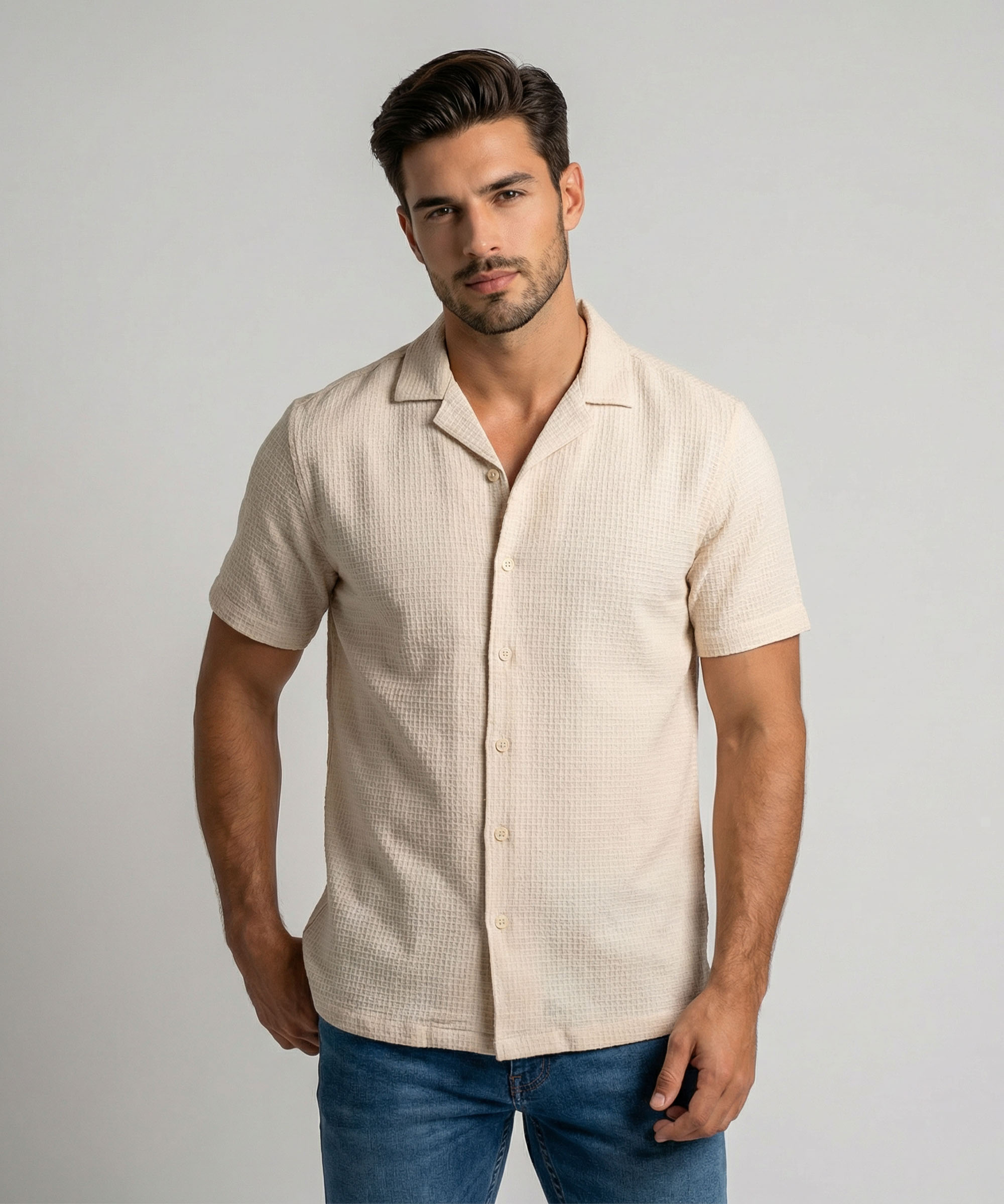 Envoy Sport Men’s Cream Tailor Fit Shirt