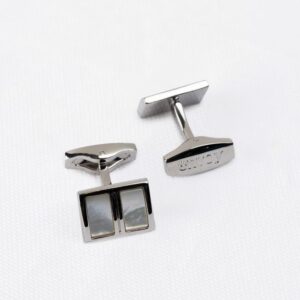 Envoy Classic Men’s Nickel Plated Silver Twin Pane Cufflinks