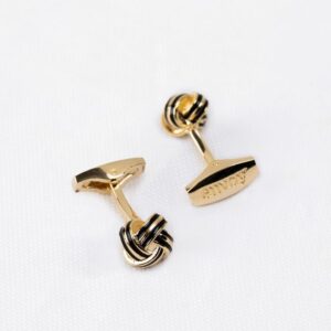 Envoy Classic Men’s Nickel Plated Gold Imperial Knot Cufflinks
