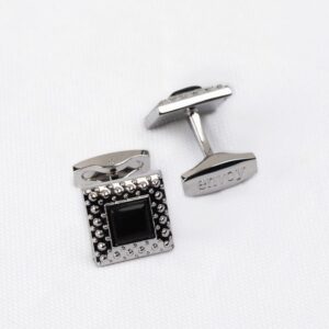 Envoy Classic Men’s Nickel Plated Silver Crown Square Cufflinks